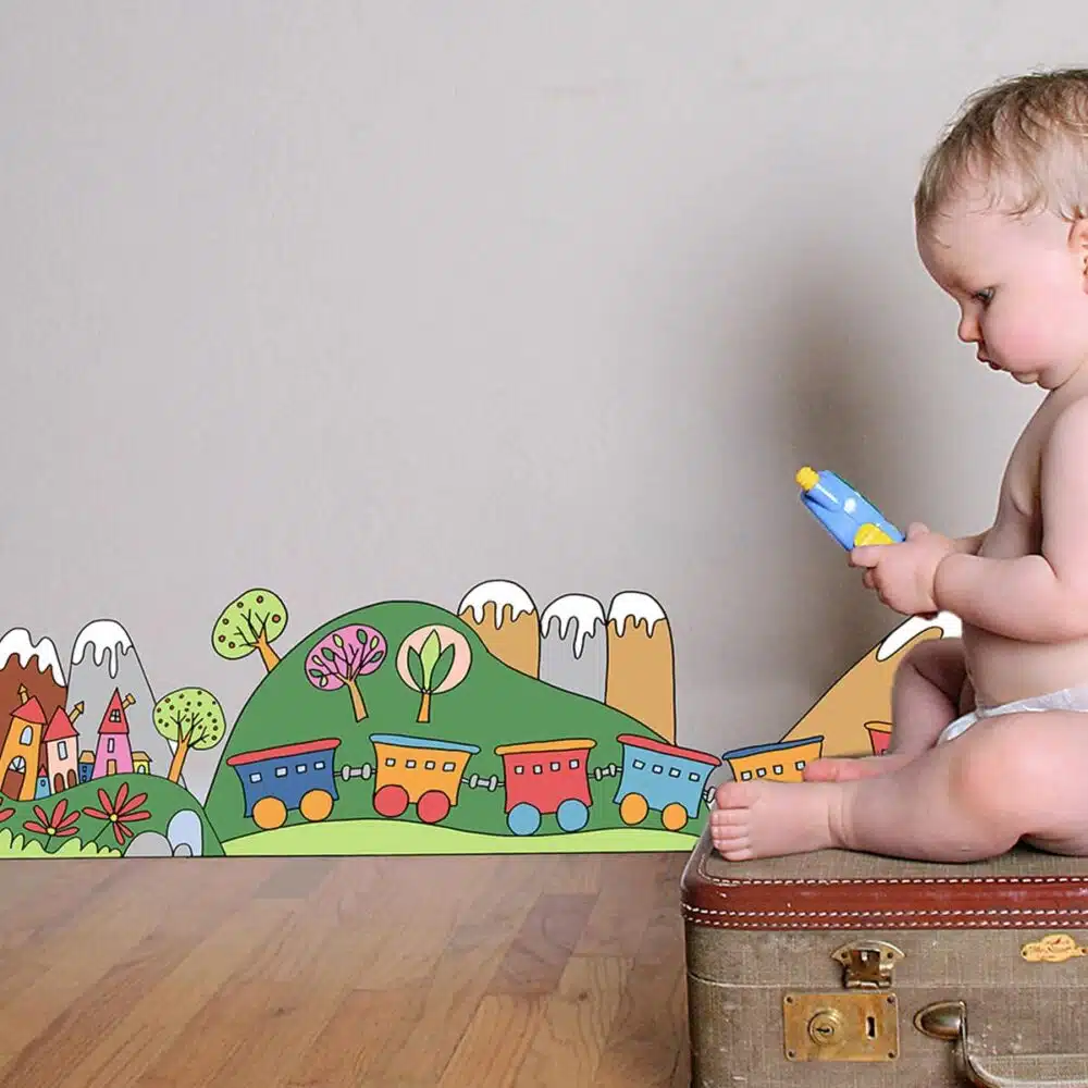 Little Train μπορντούρα τοίχου αυτοκόλλητη