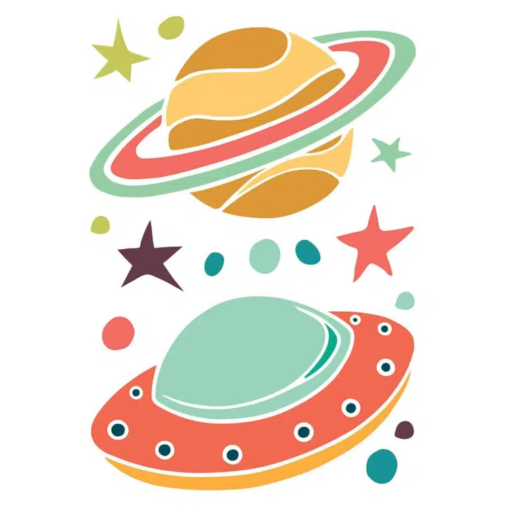 18306 UFO διακοσμητικά αυτοκόλλητα τοίχου