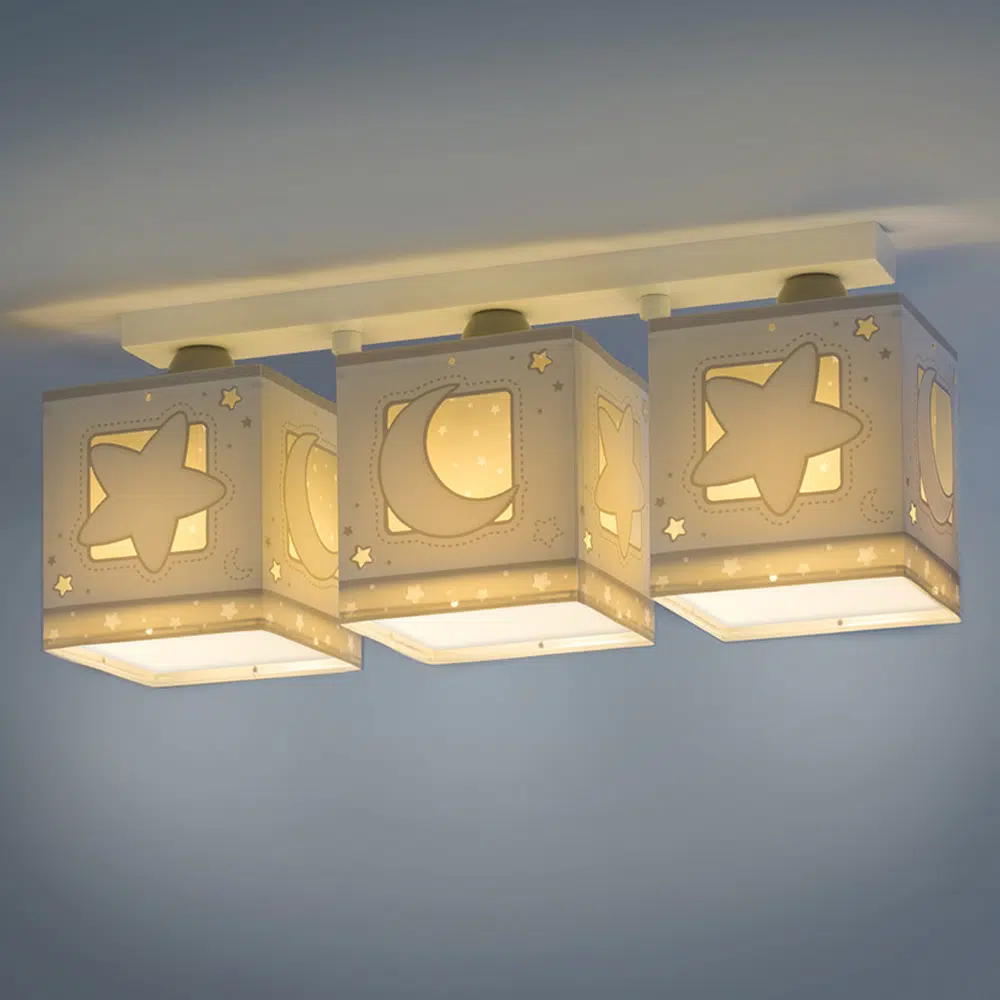 Moonlight Gray παιδικό φωτιστικό τρίφωτο οροφής
