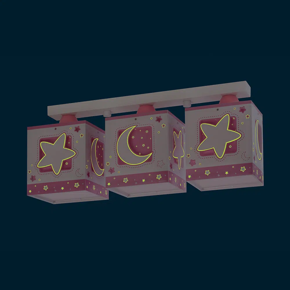 Moonlight Pink παιδικό φωτιστικό τρίφωτο οροφής