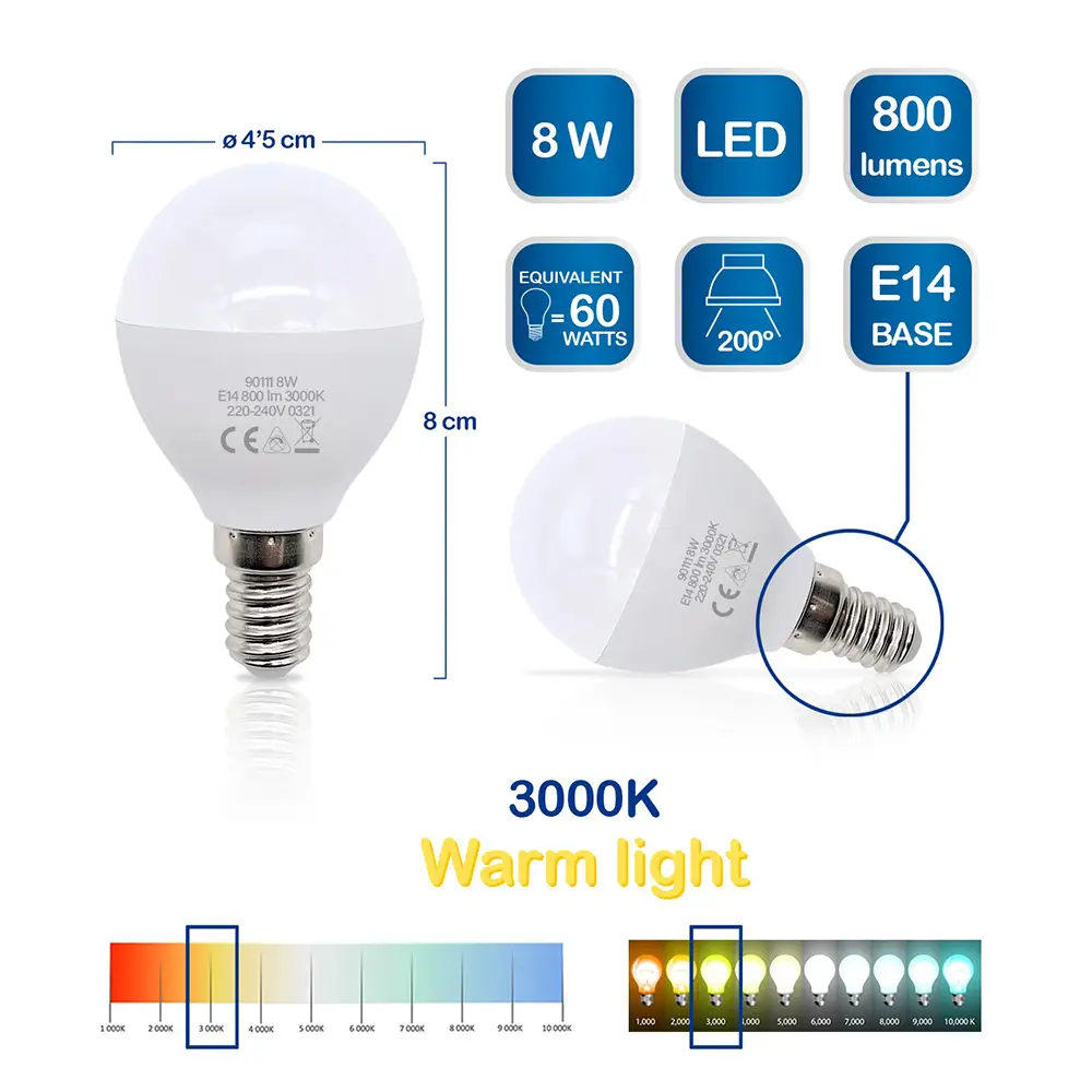 Λαμπτήρας LED E14 8W